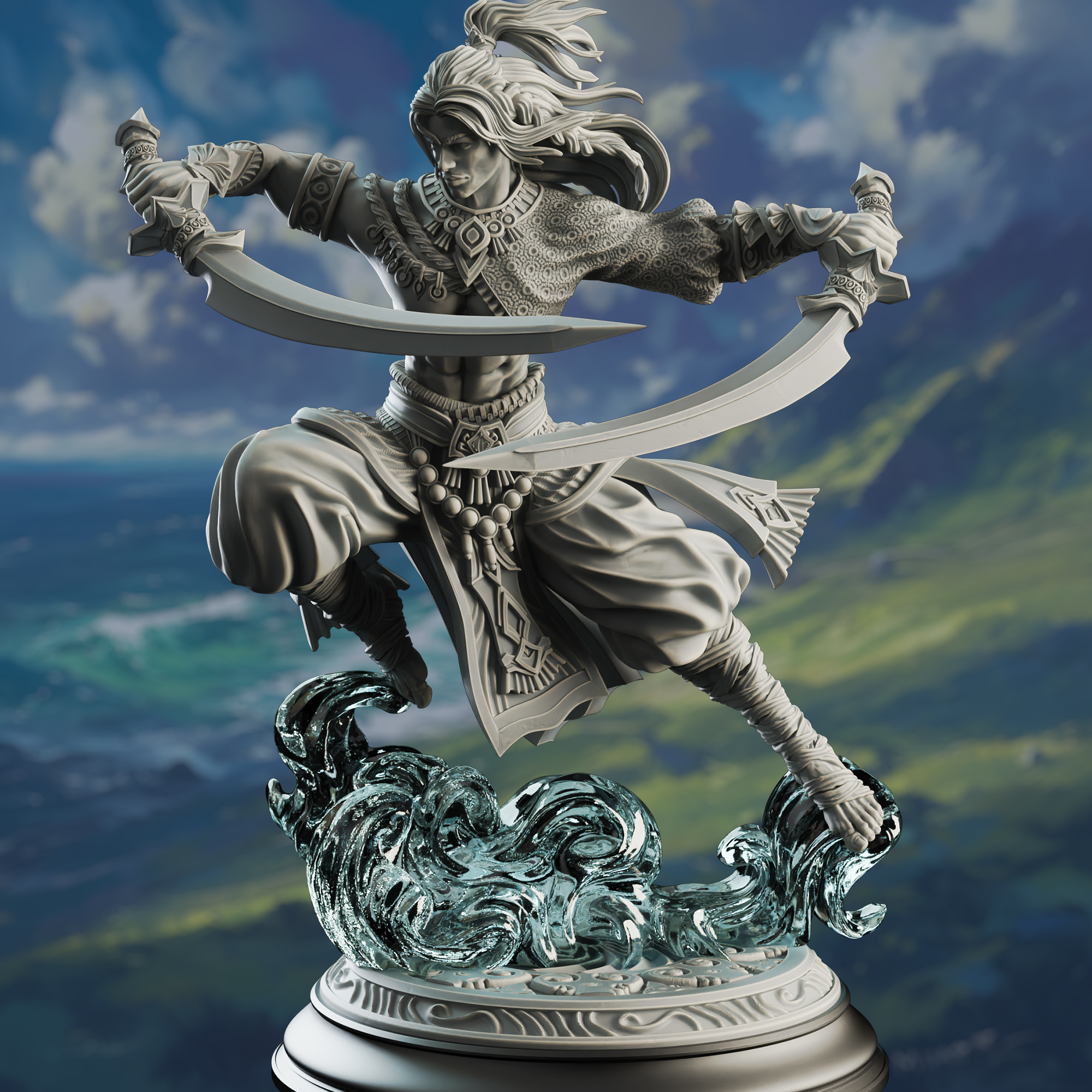 Air Genasi Sword Dancer Fighter - Hudin the Summer Breeze